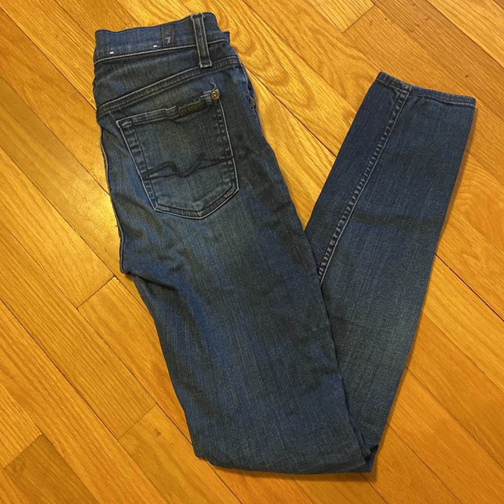 7 for all mankind skinny dark wash jeans